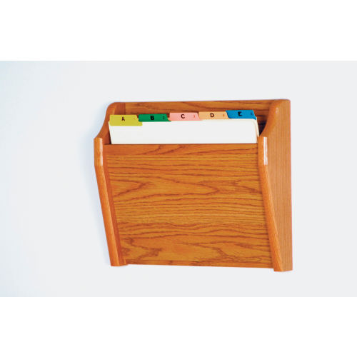 Single Tapered Pocket Chart Holder Medium Oak