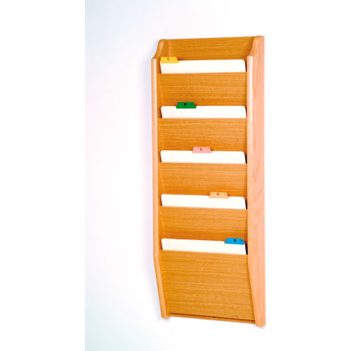 5 Pocket Chart Holder Light Oak
