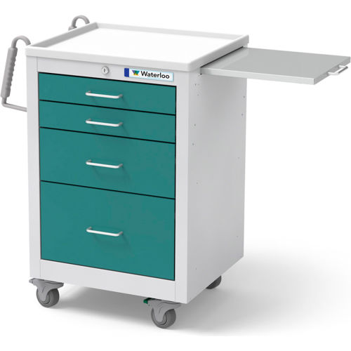 Waterloo Healthcare 4Drawer Steel Junior Short Medical Bedside Cart