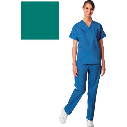 Unisex Set-In Sleeve Scrub Shirt, Reversible, Jade, XS