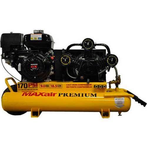 MaxAir TT90G-MAP Portable Gas Air Compressor w/ Honda GX Engine, 9