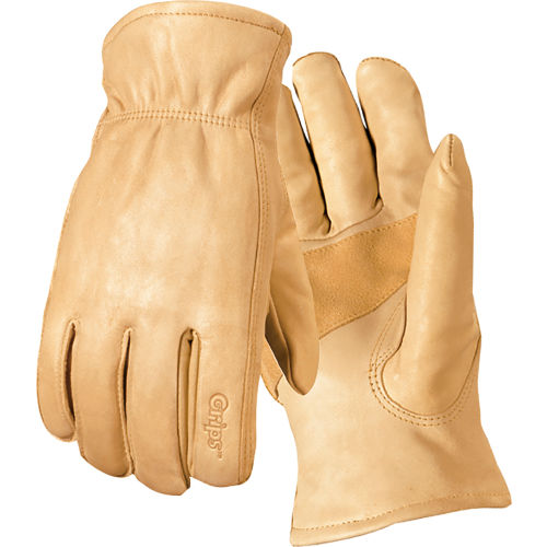 Wells Lamont Industrial Grips Grain Cowhide Driver Glove W/ Precurved Keystone Thumb, XL, 12 Pairs
