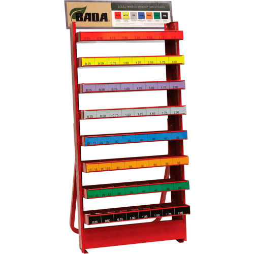 Ammco Steel Wheel Weight Assortments Assortment with Metal Rack AMM2075