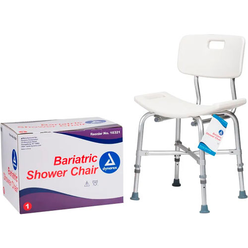 Dynarex Bariatric Shower Chair W/ Back, Single Pack