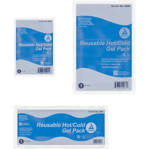 Dynarex Reusable Hot & Cold Gel Packs, 9"L x 6"W, Pack of 24