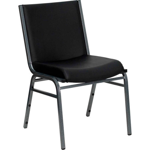 Flash Furniture Heavy-Duty Stacking Chair - Vinyl - Black - Hercules Series