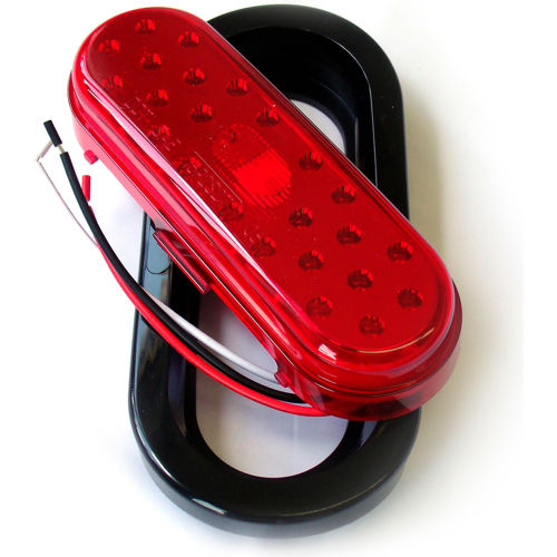 Race Sport Truck and Trailer LED, 6x2.5&quot; Red with Grommet