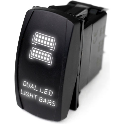 Race Sport LED Rocker Switch with White LED Radiance, Dual LED Light Bar