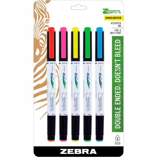 Zebra Eco Zebrite Highlighter - Assorted - 5 Pack