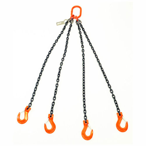 Mazzella Lifting B152010 4' Quad Leg Chain Sling W/ Sling Hook
