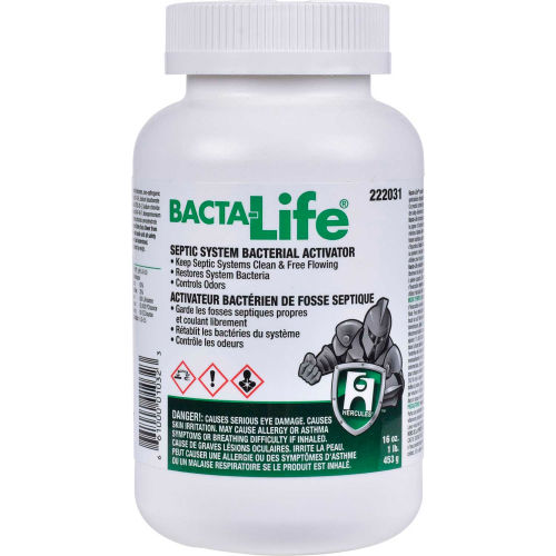 Hercules Bacta-Life® Septic System Bacterial Activator, 1 lb. Bottle, 12 Bottles - 222031