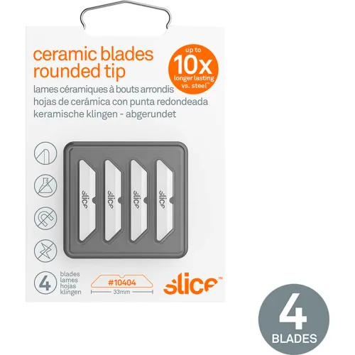 slice 10404 Safety Box Cutter Blades, Rounded Tip, Ceramic