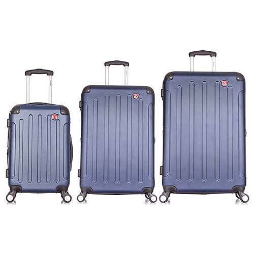 DUKAP Intely 3-Piece Smart Hardside Luggage Set 20"/28"/32" - USB & Integrated Weight Scale - Blue