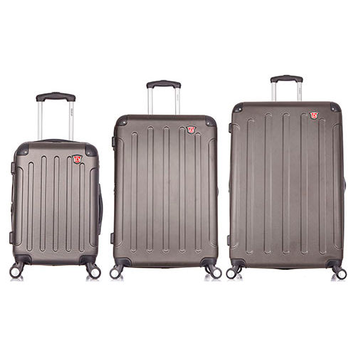 DUKAP Intely 3Piece Smart Hardside Luggage Set 20"/28"/32" USB & Integrated Weight Scale Gray