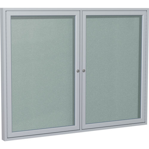 Ghent Enclosed Bulletin Board - Outdoor / Indoor - Vinyl - 36" x 48" H - Silver