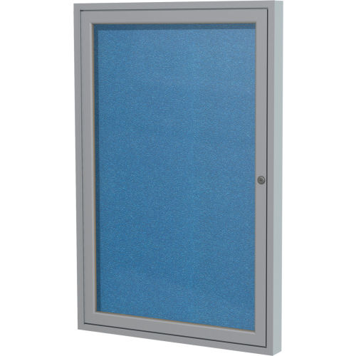 Ghent Enclosed Bulletin Board, Outdoor, 1 Door, 30"W x 36"H, Ocean