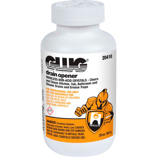 Hercules GLUG® Drain Opener, 20 oz. Bottle, 24 Bottles - 20410