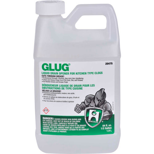 Hercules GLUG® Drain Opener For Kitchen Type Clogs, 1/2 Gallon Bottle