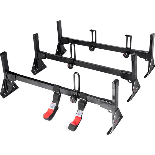 Vantech H1 3 Bar Aluminum Ladder Rack System for Dodge RAM Van 1981-On, Black