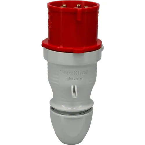 Walther Electric 230, Male Plug, 30/32A, 5P, 400Vac, 6 Hr, IP44, With Dome Connector Back Shell
