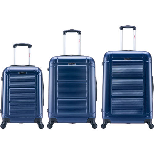 InUSA Pilot Lightweight Hardside Spinner 3-Piece Luggage Set 20"/24"/28" - Navy Blue