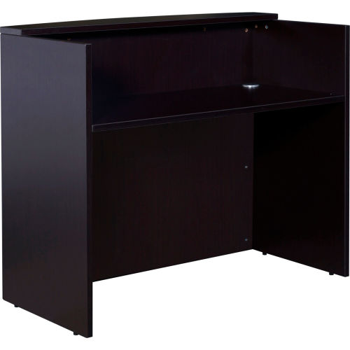 Boss Glazed Reception Desk - 48"W x 26"D x 41.5"H - Mocha