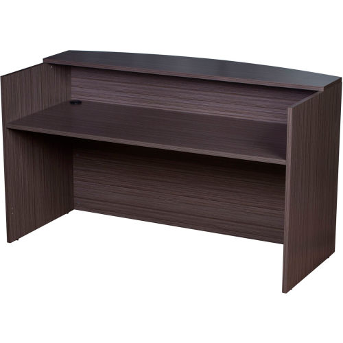Boss Wooden Reception Desk - 71"W x 30"D x 42"H - Driftwood