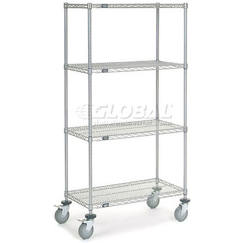 Chrome Wire Shelf Truck - 36"W x 18"D x 69"H