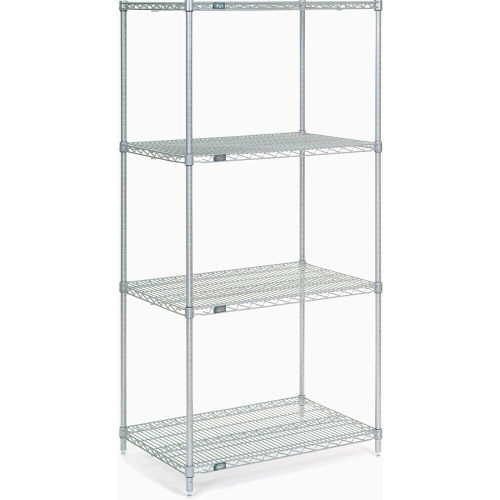 Nexel Poly-Z-Brite Wire Shelving 36"W x 14"D x 54"H