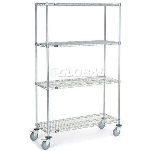 Chrome Wire Shelf Truck - 48"W x 18"D x 80"H