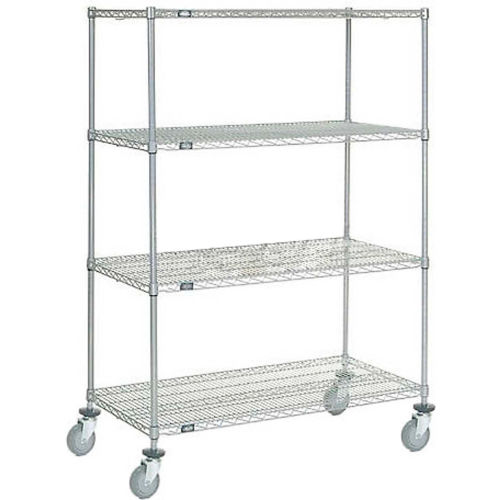 Chrome Wire Shelf Truck - 48"W x 24"D x 69"H