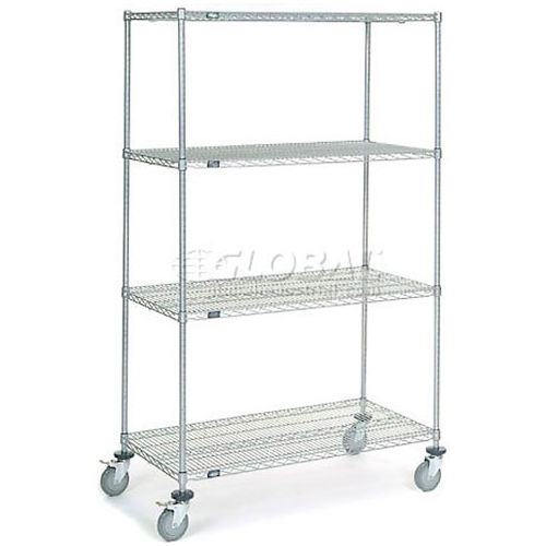 Chrome Wire Shelf Truck - 48"W x 24"D x 80"H