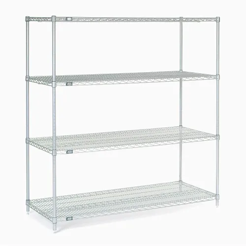 Nexel® 4 Shelf, Stainless Steel Wire Shelving Unit, Starter, 60"W x 24