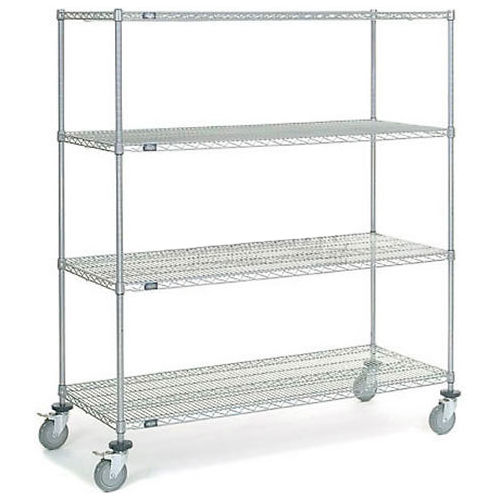 Chrome Wire Shelf Truck - 60"W x 24"D x 69"H