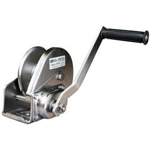 OZ Lifting Stainless Steel Hand Winch With Brake, 1000 Lbs. Capacity