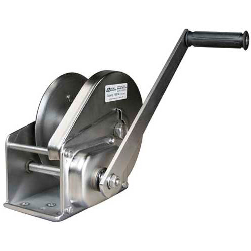 OZ Lifting Stainless Steel Hand Winch With Brake, 1500 Lbs. Capacity
