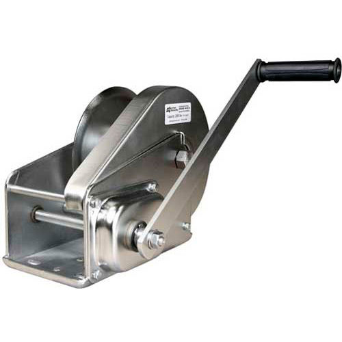 OZ Lifting Stainless Steel Hand Winch With Brake, 2000 Lbs. Capacity