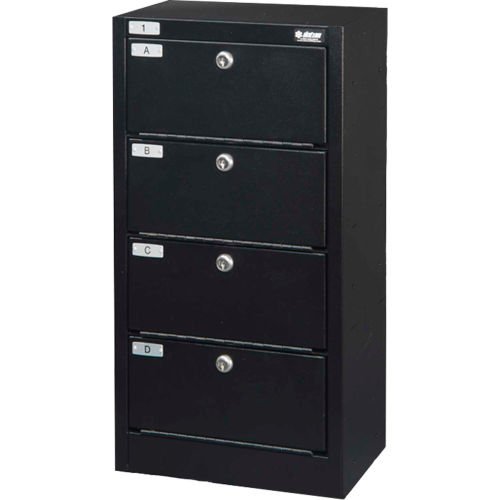 Datum Argos Pistol Safe WMC-4-231208-WS56 - 4 Tier 12"W x 8"D x 23"H, 8 Pistol Cap. Key Lock, Sand