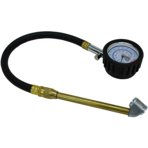 Milton® High Pressure Dial Tire Gauge, Dual Head Air Chuck w/12" Hose, 0 to 120 PSI, S-936