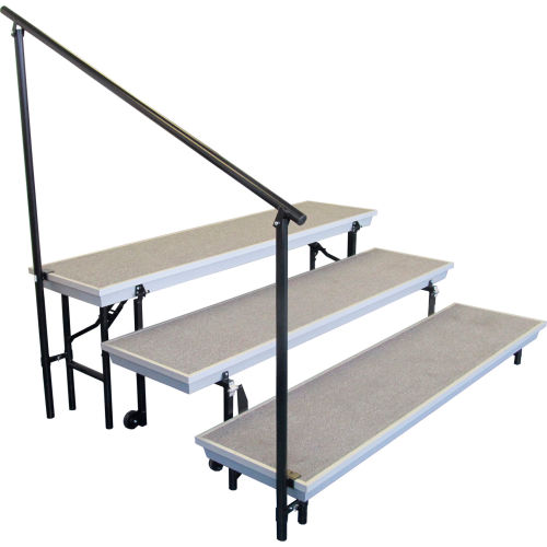 Side Guard Rail for 3-Level TransPort Risers - Black