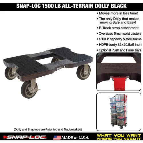 Snap-Loc Moving Dolly Push Bar Platform TrucK- 1500 lbs. Capacity