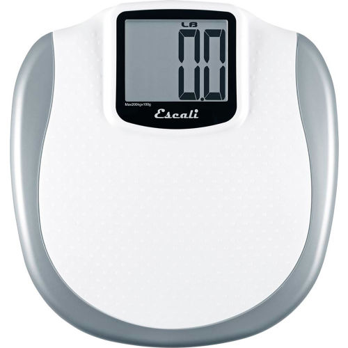 Escali XL200 Digital Bathroom Scale with Extra Large Display, 440lb x 0.2lb/200kg x 0.1kg, White